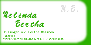 melinda bertha business card